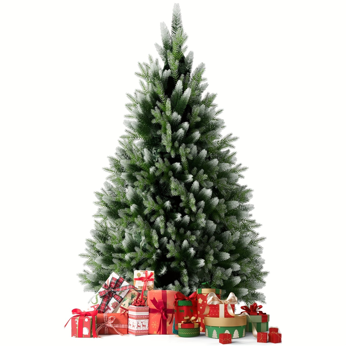 Großer künstlicher Weihnachtsbaum mit Holzfuß & Kunstschnee – perfekte Weihnachtsdeko für Haus & Büro 🎄❄️ 150/180/225cm