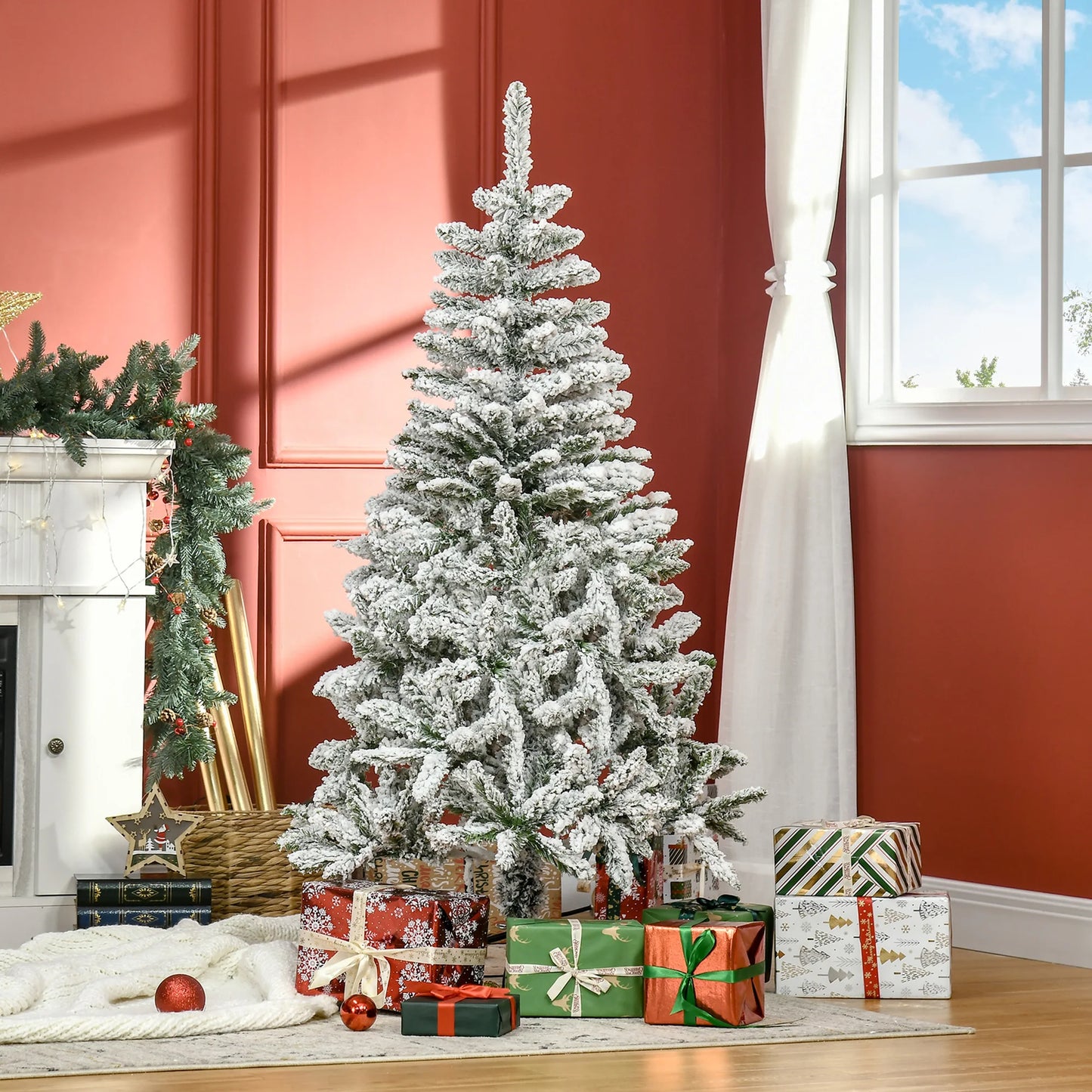 Wunderschöner Weihnachtsbaum 🎄 In 2 Größen mit edler Schnee-Optik – für festliche Winterstimmung in jedem Raum!