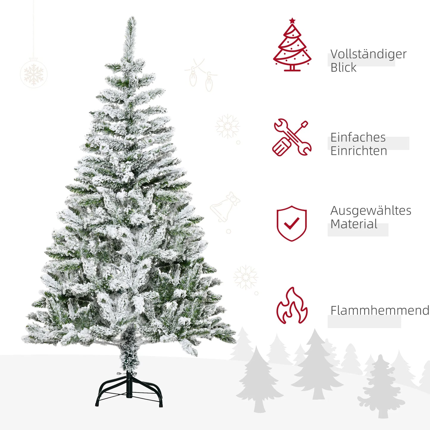Wunderschöner Weihnachtsbaum 🎄 In 2 Größen mit edler Schnee-Optik – für festliche Winterstimmung in jedem Raum!