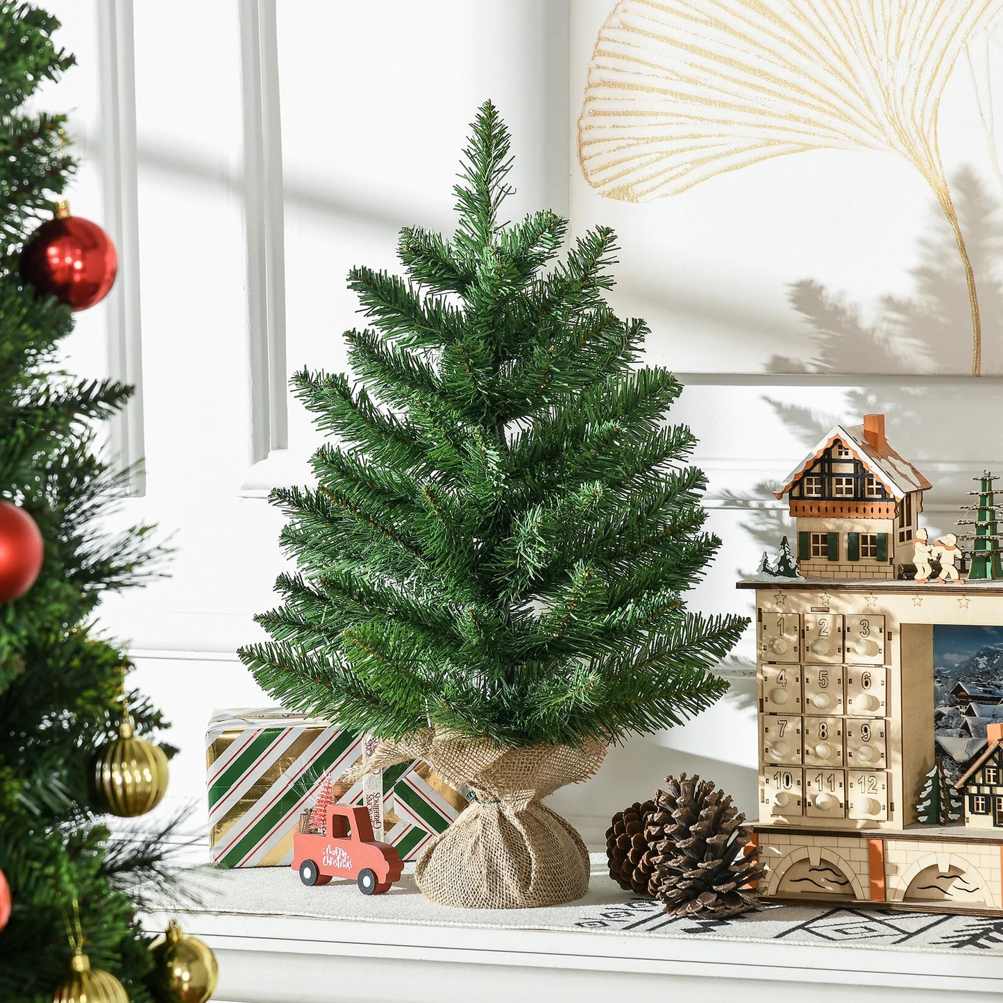 Weihnachtsbaum 60 cm 🎄 Perfekte Tischdeko für Zuhause oder Büro – kompakter Baum für festliche Stimmung überall!