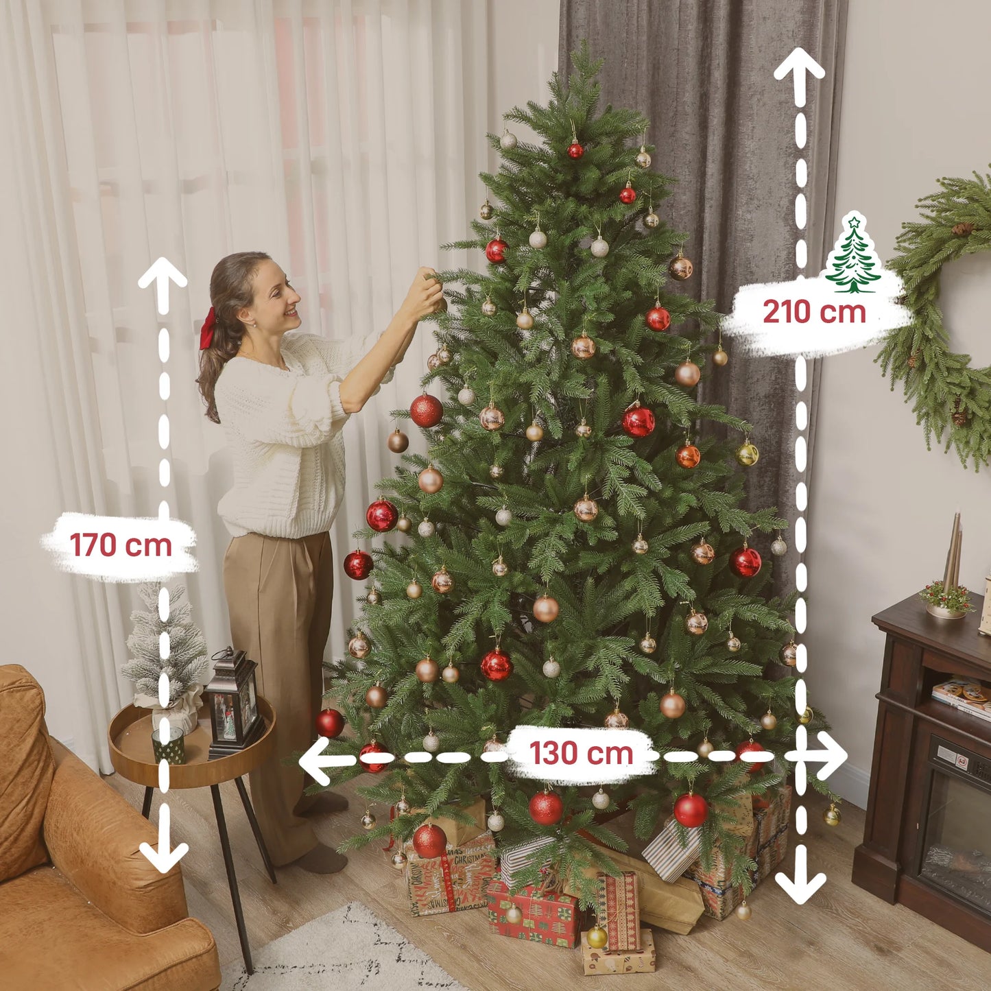 Künstlicher Weihnachtsbaum 🎄 in edlem Nordmanntannen-Look – sattes Grün & stabiler Standfuß für echte Festtagsstimmung!
