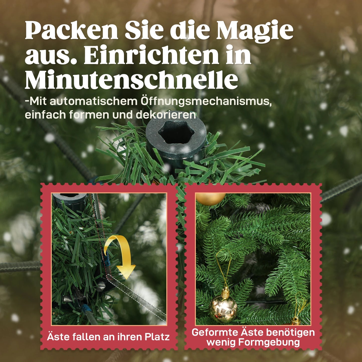 Künstlicher Weihnachtsbaum 🎄 in edlem Nordmanntannen-Look – sattes Grün & stabiler Standfuß für echte Festtagsstimmung!
