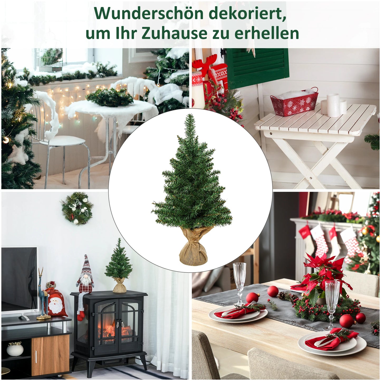 Weihnachtsbaum 60 cm 🎄 Perfekte Tischdeko für Zuhause oder Büro – kompakter Baum für festliche Stimmung überall!