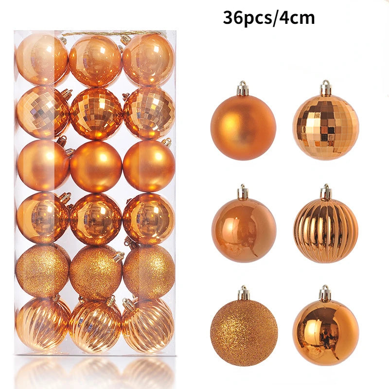 Set aus 24/36 Weihnachtsbaumkugeln 🎄 Vielfältige Farben & Designs – perfekte Dekoration für festliche Stimmung am Baum!