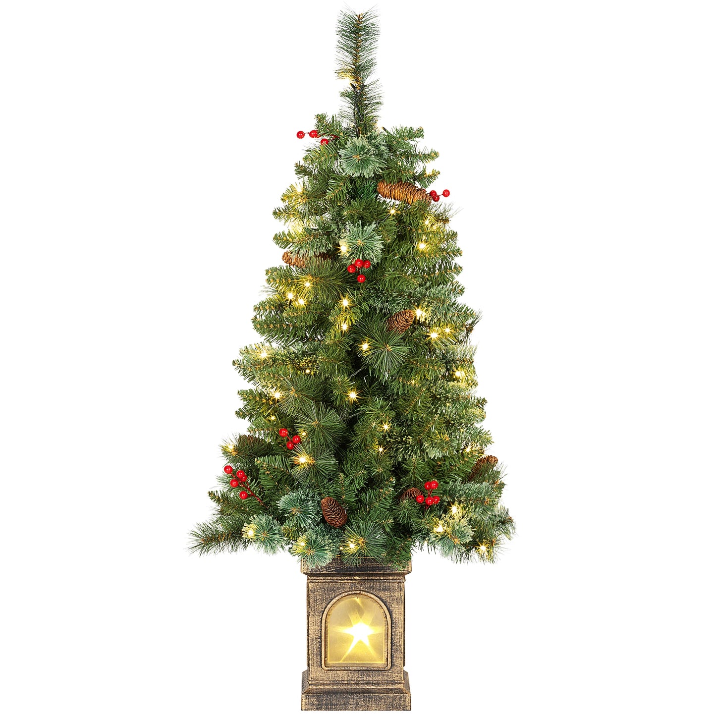 Weihnachtsbaum 120 cm 🎄 Mit 100 LED-Lichtern – zauberhafte Beleuchtung für festliche Stimmung zu Hause!