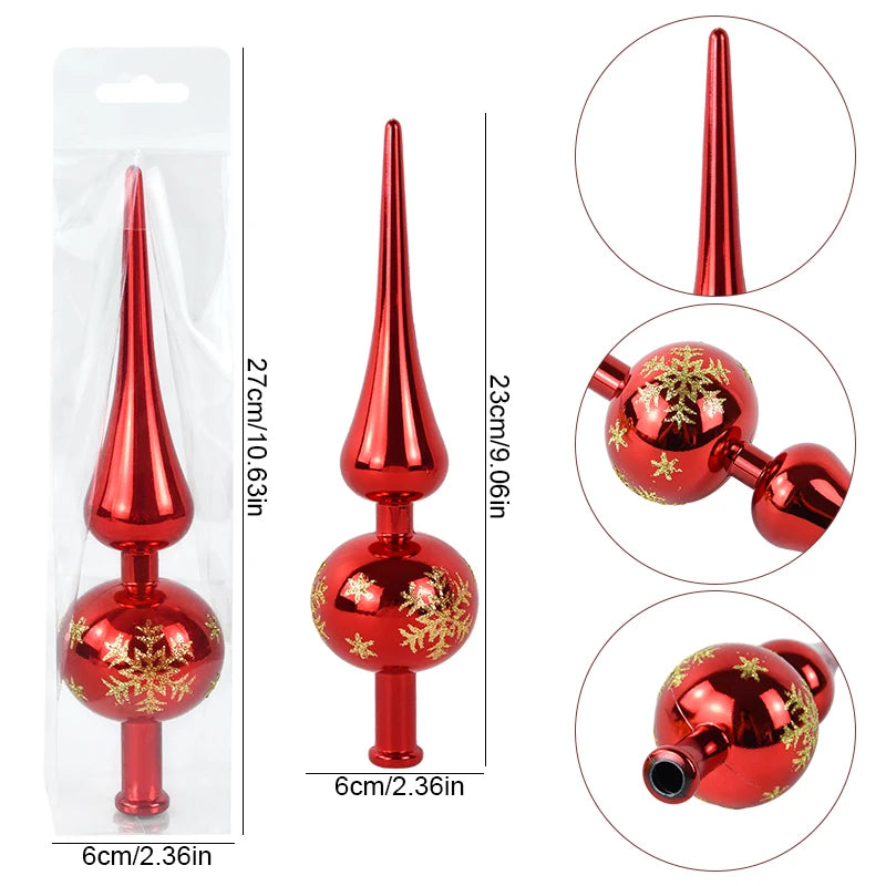 Glänzende Baumspitze ✨ 23 cm Krone für deinen Weihnachtsbaum – edles Design in 3 festlichen Farben erhältlich!