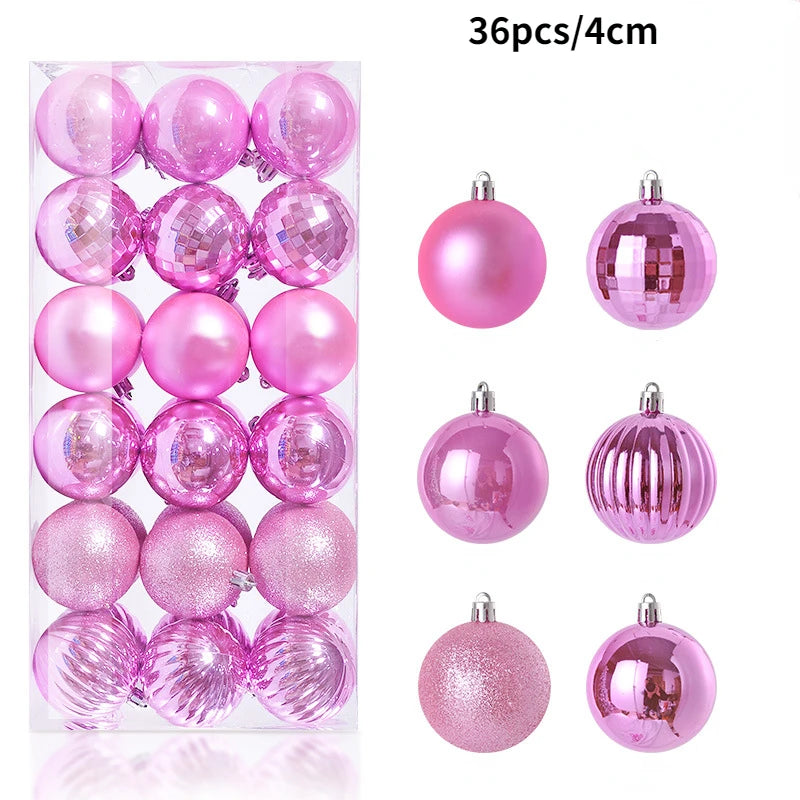 Set aus 24/36 Weihnachtsbaumkugeln 🎄 Vielfältige Farben & Designs – perfekte Dekoration für festliche Stimmung am Baum!