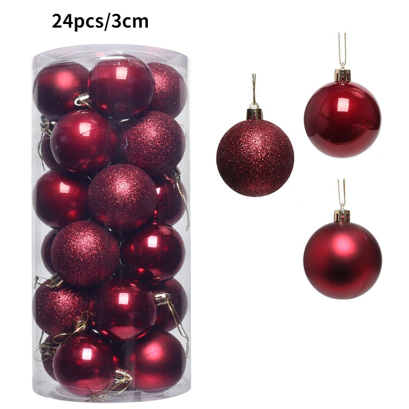Set aus 24/36 Weihnachtsbaumkugeln 🎄 Vielfältige Farben & Designs – perfekte Dekoration für festliche Stimmung am Baum!