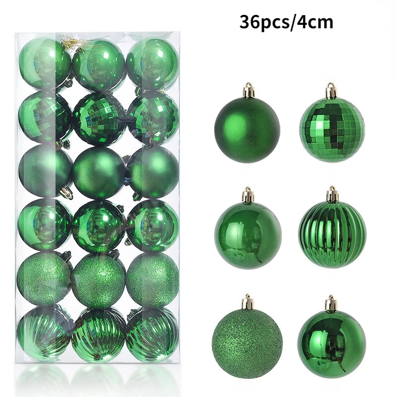 Set aus 24/36 Weihnachtsbaumkugeln 🎄 Vielfältige Farben & Designs – perfekte Dekoration für festliche Stimmung am Baum!
