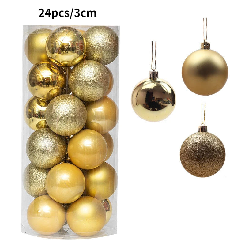 Set aus 24/36 Weihnachtsbaumkugeln 🎄 Vielfältige Farben & Designs – perfekte Dekoration für festliche Stimmung am Baum!