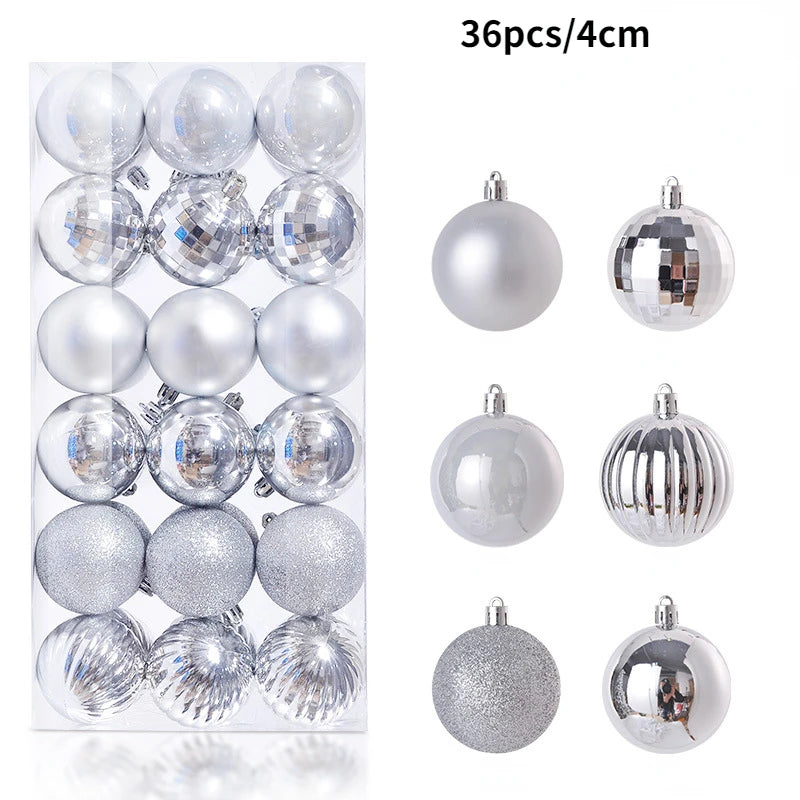 Set aus 24/36 Weihnachtsbaumkugeln 🎄 Vielfältige Farben & Designs – perfekte Dekoration für festliche Stimmung am Baum!