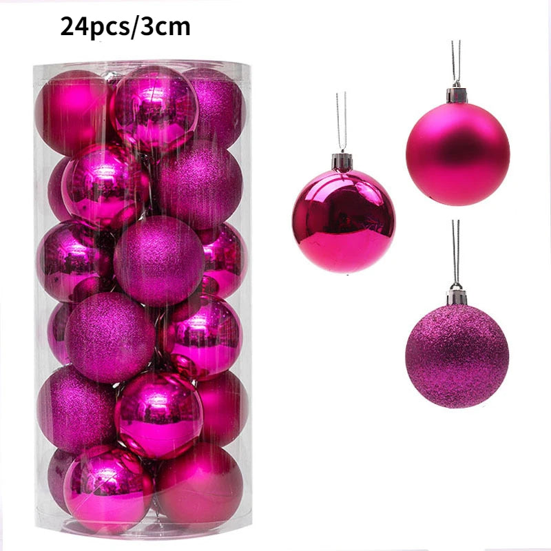 Set aus 24/36 Weihnachtsbaumkugeln 🎄 Vielfältige Farben & Designs – perfekte Dekoration für festliche Stimmung am Baum!