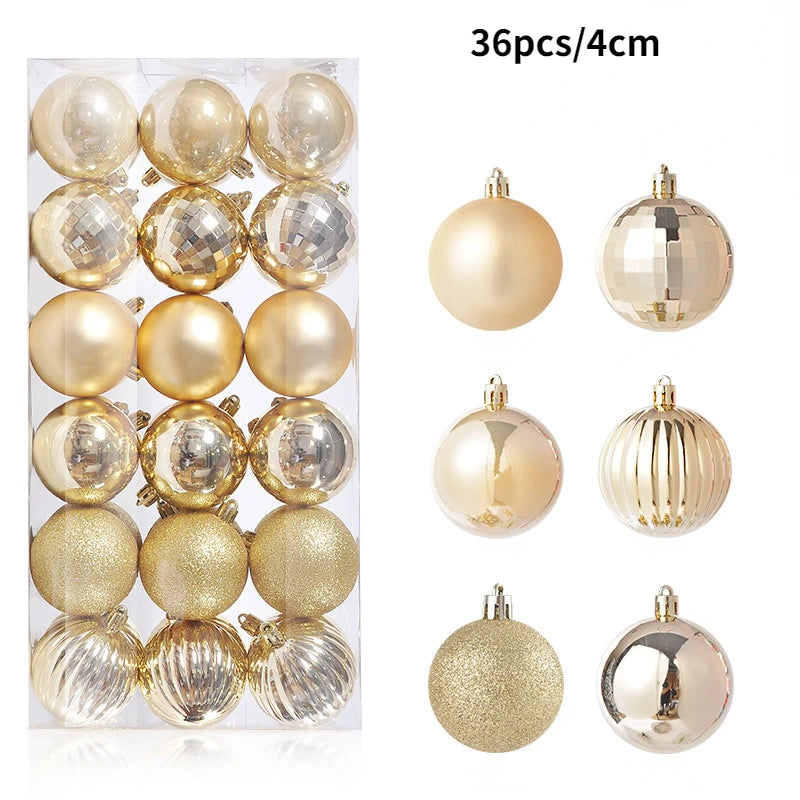 Set aus 24/36 Weihnachtsbaumkugeln 🎄 Vielfältige Farben & Designs – perfekte Dekoration für festliche Stimmung am Baum!
