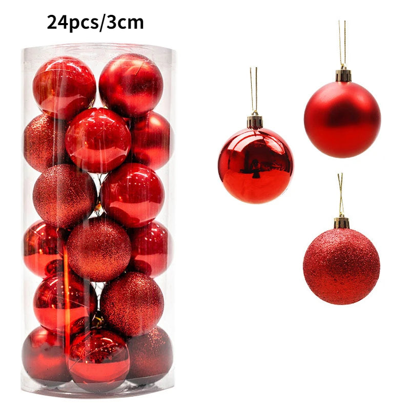 Set aus 24/36 Weihnachtsbaumkugeln 🎄 Vielfältige Farben & Designs – perfekte Dekoration für festliche Stimmung am Baum!