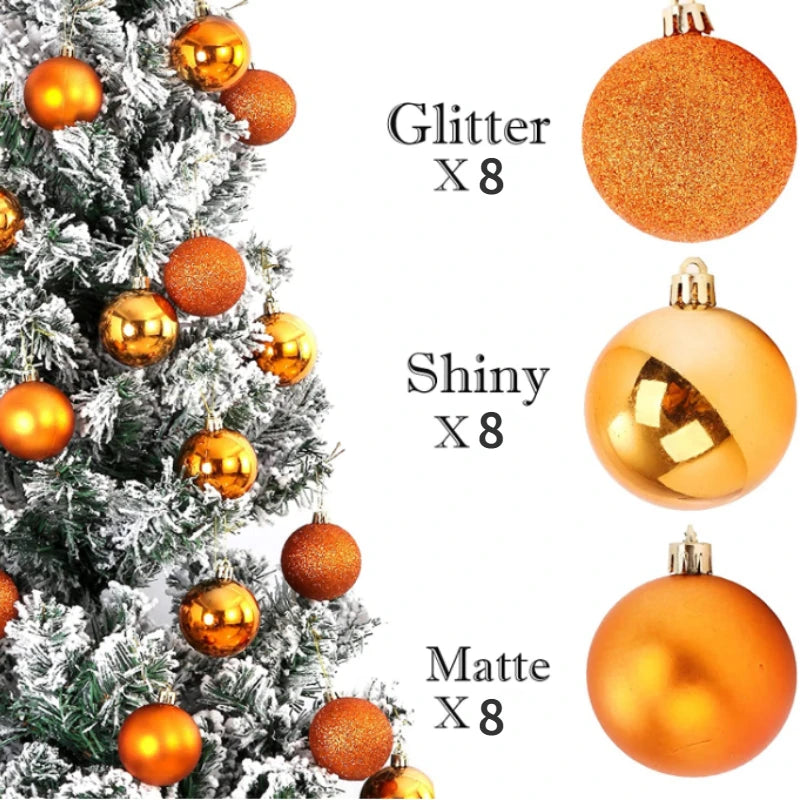 Set aus 24/36 Weihnachtsbaumkugeln 🎄 Vielfältige Farben & Designs – perfekte Dekoration für festliche Stimmung am Baum!