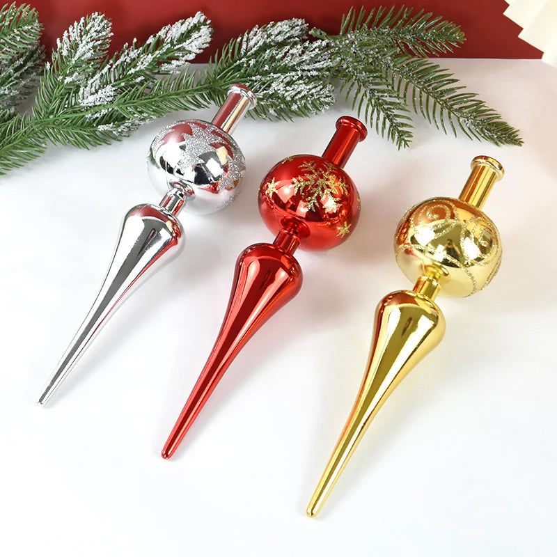 Glänzende Baumspitze ✨ 23 cm Krone für deinen Weihnachtsbaum – edles Design in 3 festlichen Farben erhältlich!