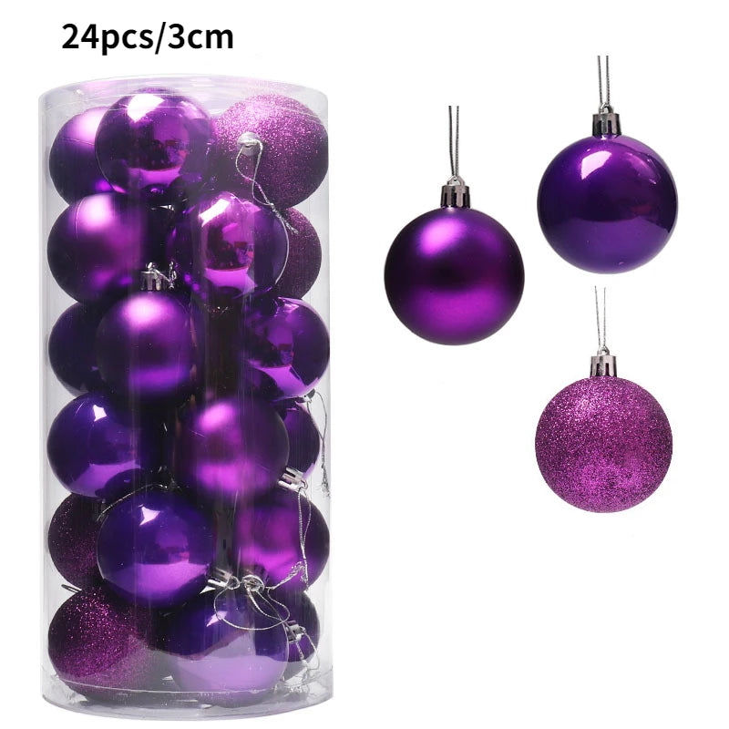 Set aus 24/36 Weihnachtsbaumkugeln 🎄 Vielfältige Farben & Designs – perfekte Dekoration für festliche Stimmung am Baum!