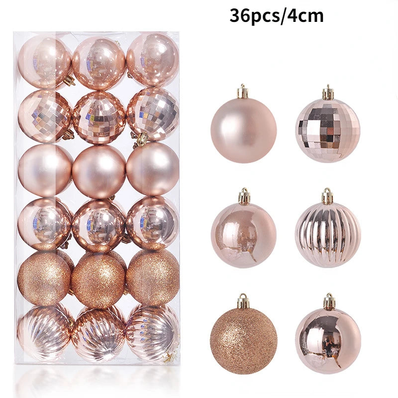 Set aus 24/36 Weihnachtsbaumkugeln 🎄 Vielfältige Farben & Designs – perfekte Dekoration für festliche Stimmung am Baum!