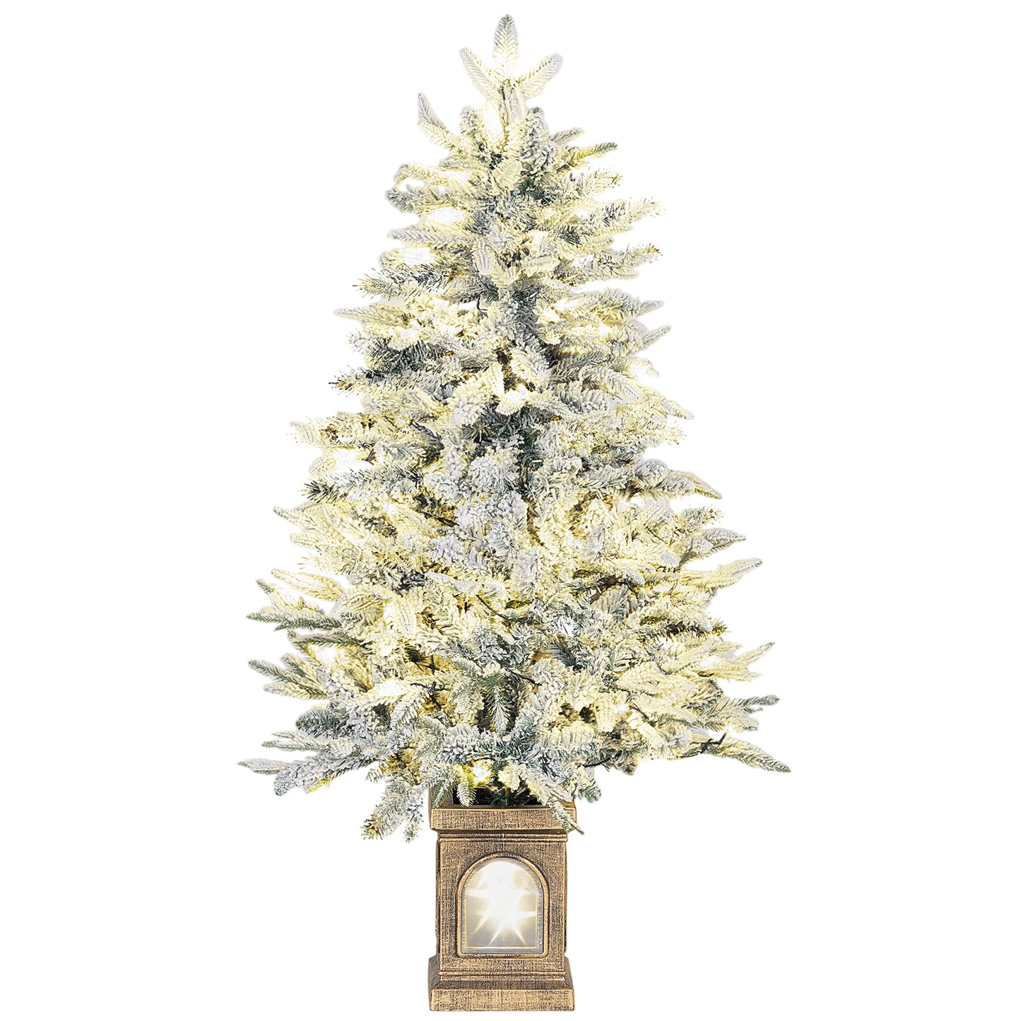 Weihnachtsbaum 120 cm 🎄 Mit Schnee-Look & integrierten LED-Lichtern – zauberhafte Winterstimmung garantiert!