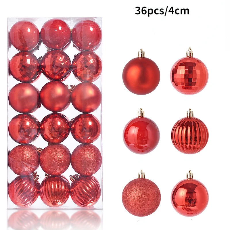 Set aus 24/36 Weihnachtsbaumkugeln 🎄 Vielfältige Farben & Designs – perfekte Dekoration für festliche Stimmung am Baum!