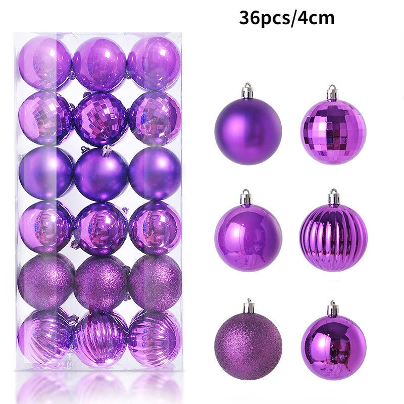 Set aus 24/36 Weihnachtsbaumkugeln 🎄 Vielfältige Farben & Designs – perfekte Dekoration für festliche Stimmung am Baum!
