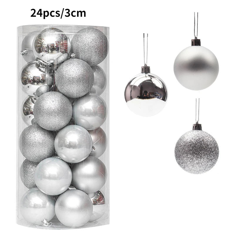 Set aus 24/36 Weihnachtsbaumkugeln 🎄 Vielfältige Farben & Designs – perfekte Dekoration für festliche Stimmung am Baum!