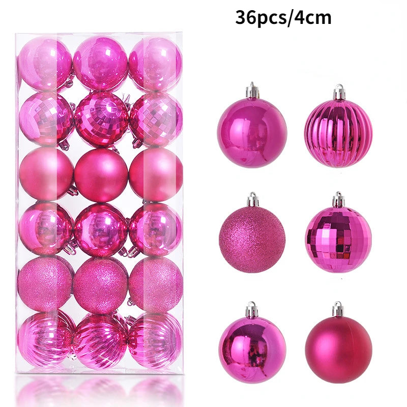 Set aus 24/36 Weihnachtsbaumkugeln 🎄 Vielfältige Farben & Designs – perfekte Dekoration für festliche Stimmung am Baum!