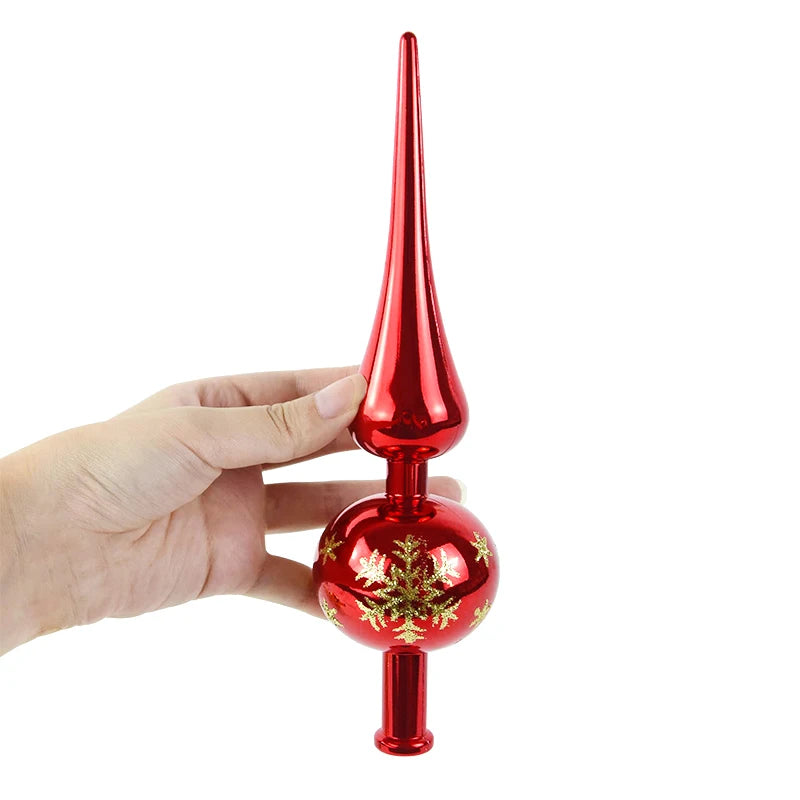 Glänzende Baumspitze ✨ 23 cm Krone für deinen Weihnachtsbaum – edles Design in 3 festlichen Farben erhältlich!