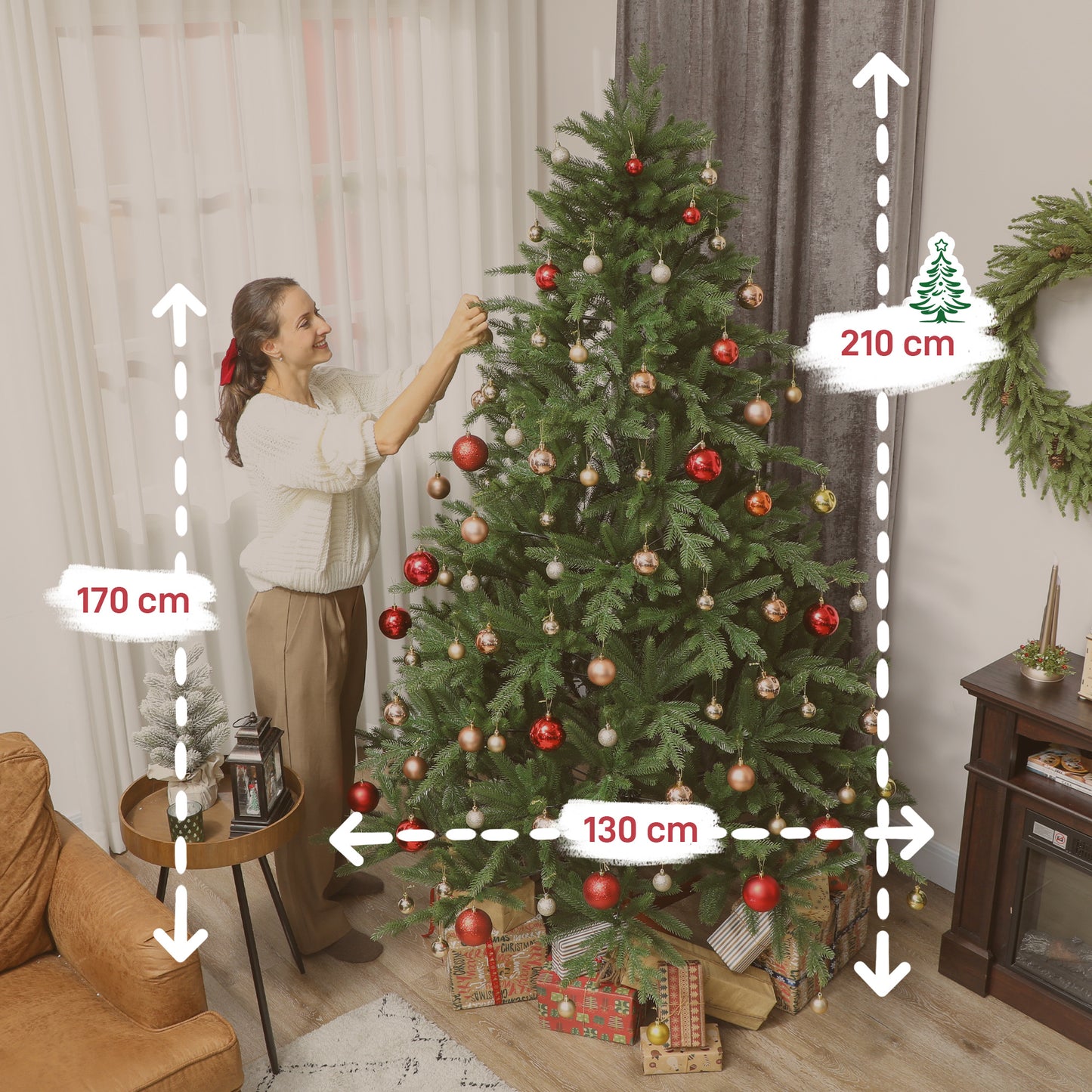 Künstlicher Weihnachtsbaum 🎄 in edlem Nordmanntannen-Look – sattes Grün & stabiler Standfuß für echte Festtagsstimmung!