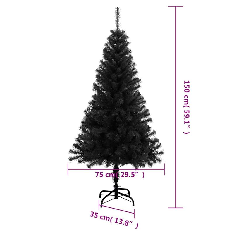 Schwarzer Premium-Tannenbaum – Stylisches Weihnachts-Highlight für moderne Wohnzimmer & luxuriöse Festtage 🎁🌲 150cm