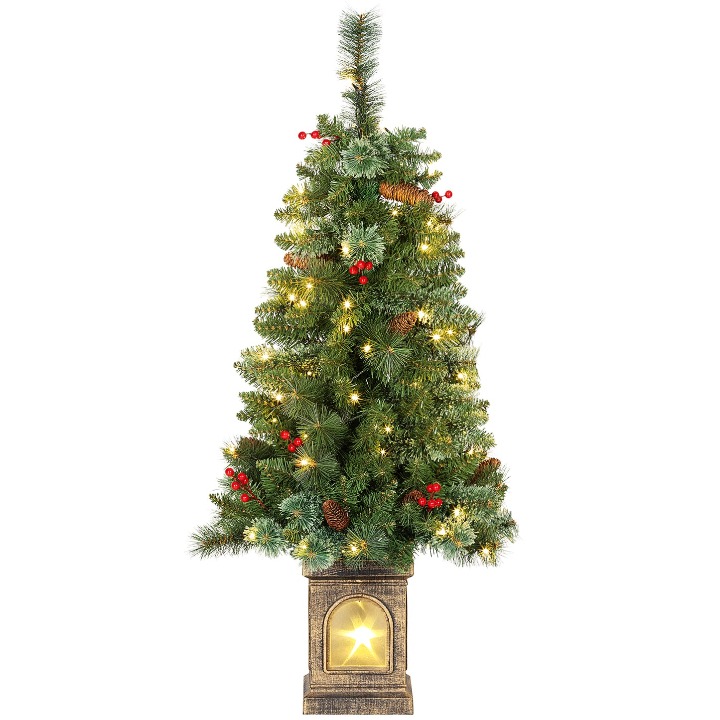 Weihnachtsbaum 120 cm 🎄 Mit 100 LED-Lichtern – zauberhafte Beleuchtung für festliche Stimmung zu Hause!