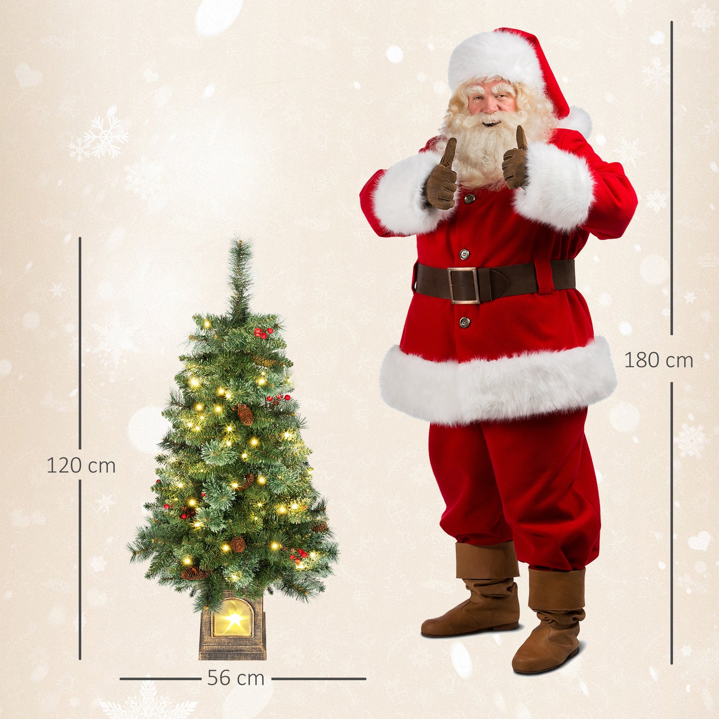 Weihnachtsbaum 120 cm 🎄 Mit 100 LED-Lichtern – zauberhafte Beleuchtung für festliche Stimmung zu Hause!