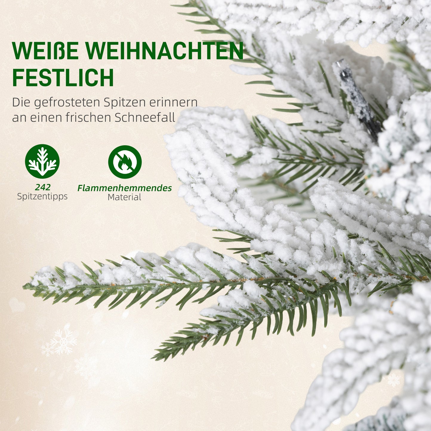 Weihnachtsbaum 120 cm 🎄 Mit Schnee-Look & integrierten LED-Lichtern – zauberhafte Winterstimmung garantiert!