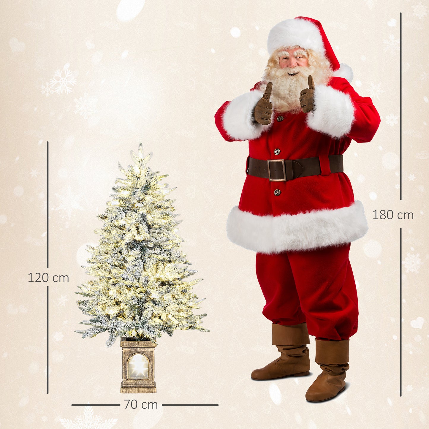 Weihnachtsbaum 120 cm 🎄 Mit Schnee-Look & integrierten LED-Lichtern – zauberhafte Winterstimmung garantiert!