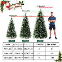 Künstlicher Deko-Baum mit Schnee & Kiefernzapfen – edler Weihnachtsbaum für festliche Stimmung 15/180/210cm
