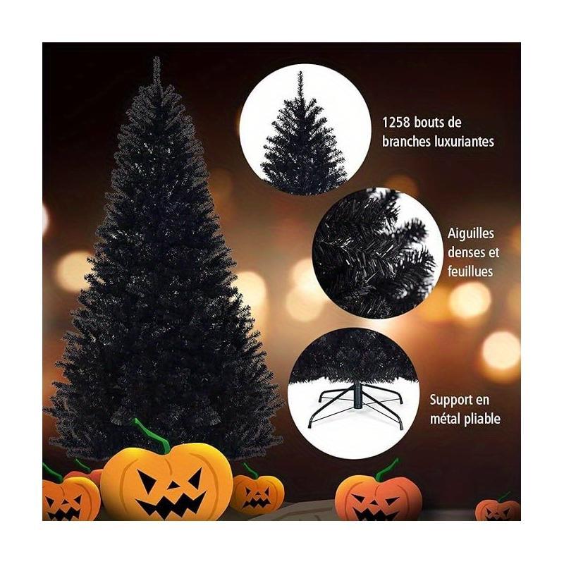 Schwarzer Premium-Tannenbaum – Stylisches Weihnachts-Highlight für moderne Wohnzimmer & luxuriöse Festtage 🎁🌲 225cm