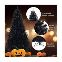 Schwarzer Premium-Tannenbaum – Stylisches Weihnachts-Highlight für moderne Wohnzimmer & luxuriöse Festtage 🎁🌲 225cm
