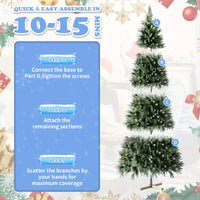 Großer künstlicher Weihnachtsbaum mit Holzfuß & Kunstschnee – perfekte Weihnachtsdeko für Haus & Büro 🎄❄️ 150/180/225cm