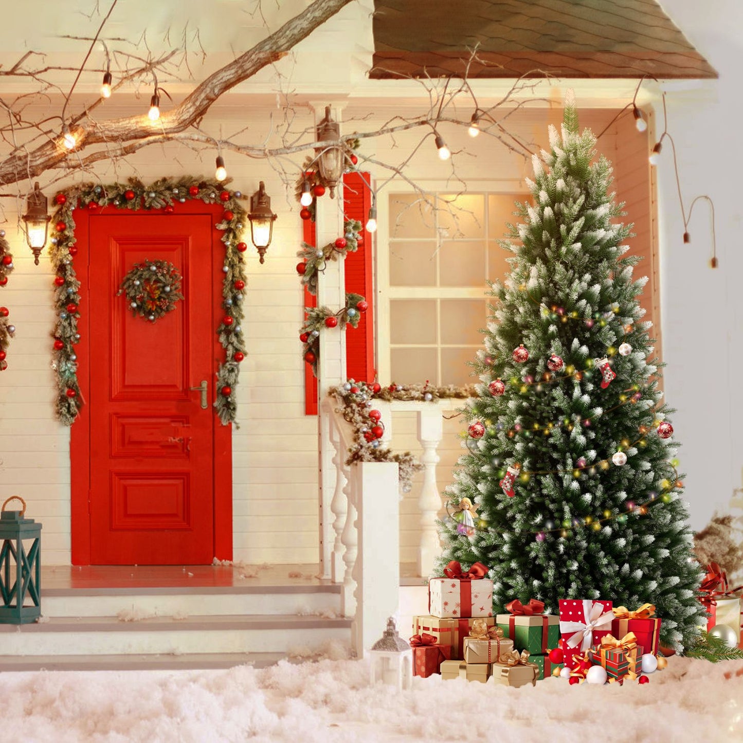 Künstlicher Deko-Baum mit Schnee & Kiefernzapfen – edler Weihnachtsbaum für festliche Stimmung 15/180/210cm