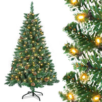 Künstlicher Weihnachtsbaum mit IP44-LEDs & Schneeeffekt – realistischer PVC-Baum mit Metallständer und Lichter🎄💡 120-240cm