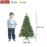 Künstlicher Weihnachtsbaum mit IP44-LEDs & Schneeeffekt – realistischer PVC-Baum mit Metallständer und Lichter🎄💡 120-240cm