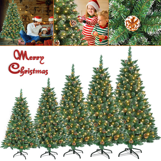 Künstlicher Weihnachtsbaum mit IP44-LEDs & Schneeeffekt – realistischer PVC-Baum mit Metallständer und Lichter🎄💡 120-240cm