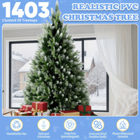 Großer künstlicher Weihnachtsbaum mit Holzfuß & Kunstschnee – perfekte Weihnachtsdeko für Haus & Büro 🎄❄️ 150/180/225cm