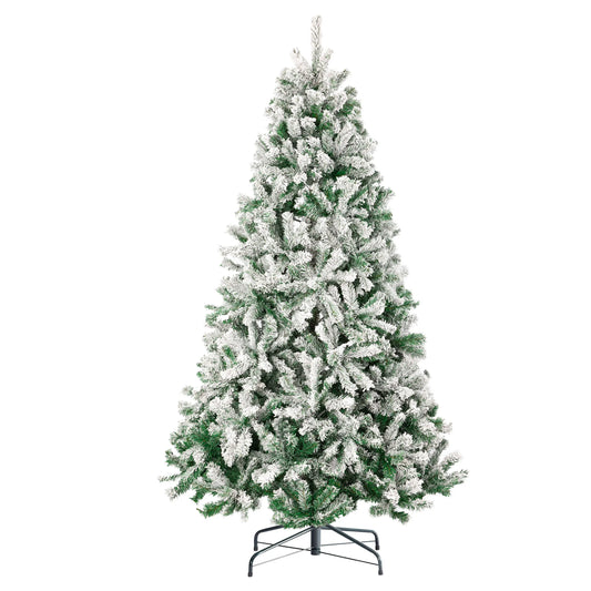 Weihnachtsbaum 180cm mit 1106 Zweigen, Schnee-Look und Metall Ständer für festen Stand