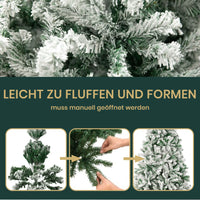 Weihnachtsbaum 180cm mit 1106 Zweigen, Schnee-Look und Metall Ständer für festen Stand