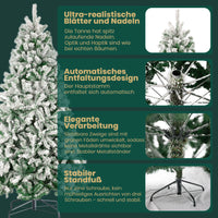 Weihnachtsbaum 180cm mit 1106 Zweigen, Schnee-Look und Metall Ständer für festen Stand