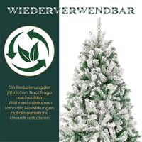 Weihnachtsbaum 180cm mit 1106 Zweigen, Schnee-Look und Metall Ständer für festen Stand
