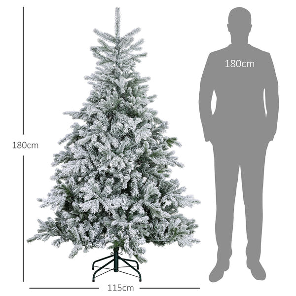 Weihnachtsbaum 180 cm 🎄 Mit 1321 Zweigen & Schnee-Style – üppiger, realistischer Baum für festliche Winterstimmung!