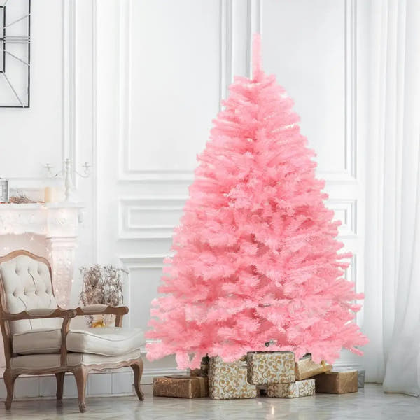 Exklusiver Weihnachtsbaum 🎄 Strahlendes Pink als echter Hingucker – bringt Farbe und Feststimmung in dein Zuhause!