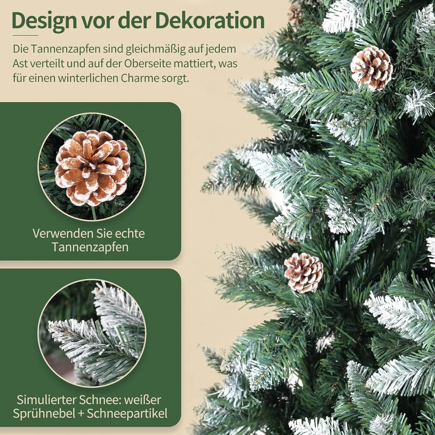 Weihnachtsbaum in 5 Größen 🎄 Wähle 150–270 cm – perfekte Dekoration für jedes Zuhause in realistischer Optik!
